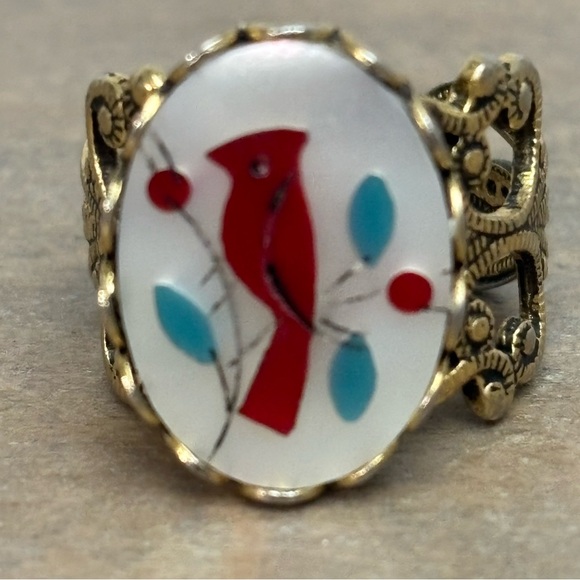 Vintage Zuni Cardinal Adjustable Ring - Picture 3 of 8